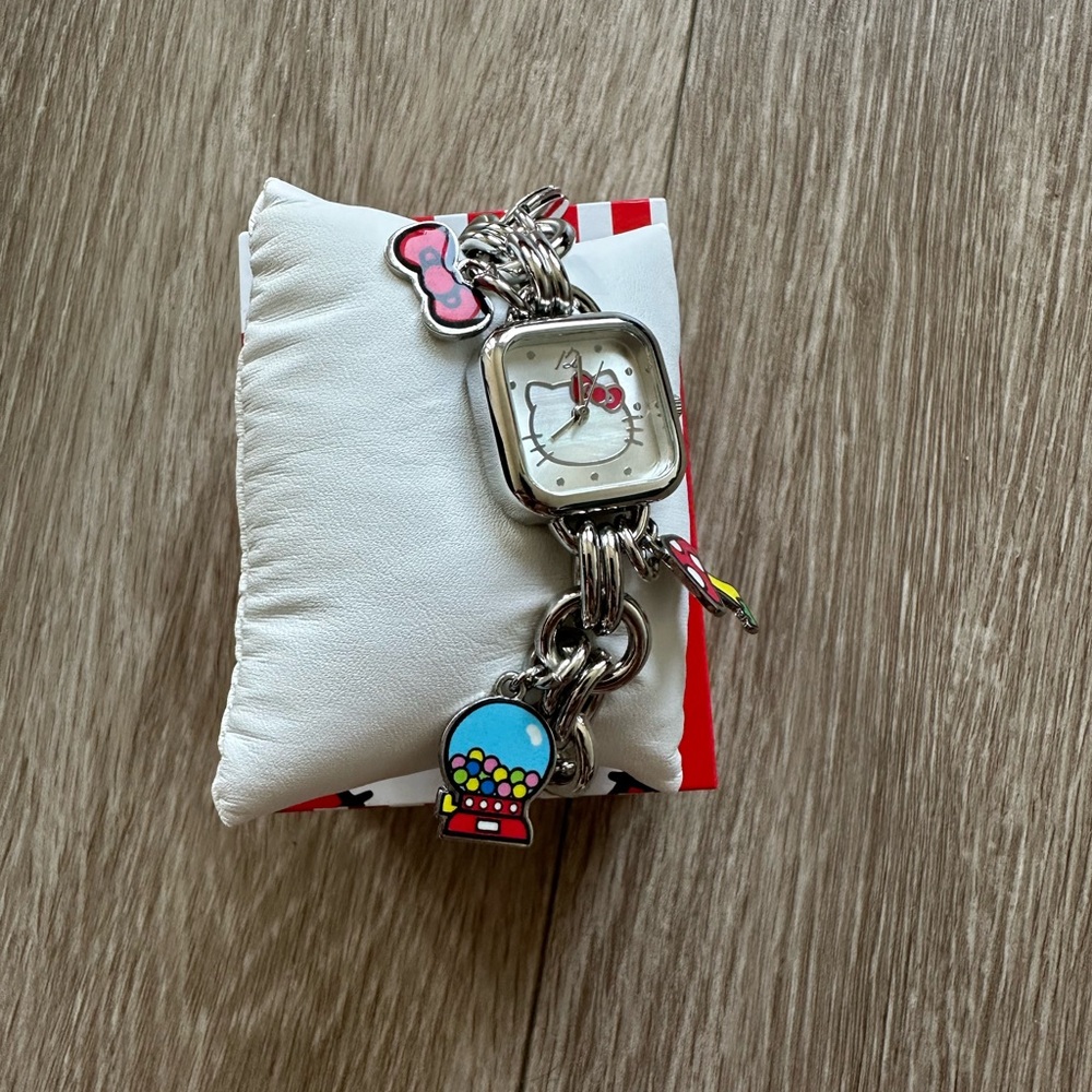 Hello Kitty Silver Charm Bracelet Watch